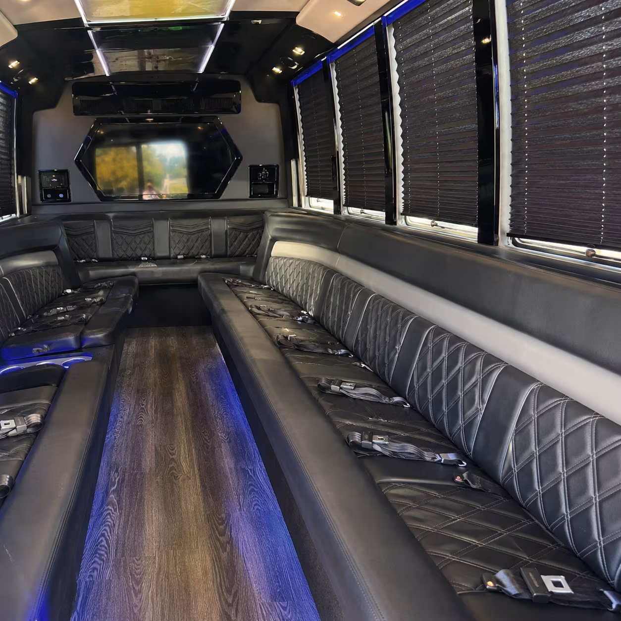 party buses for plano wedding parties and bridal squads