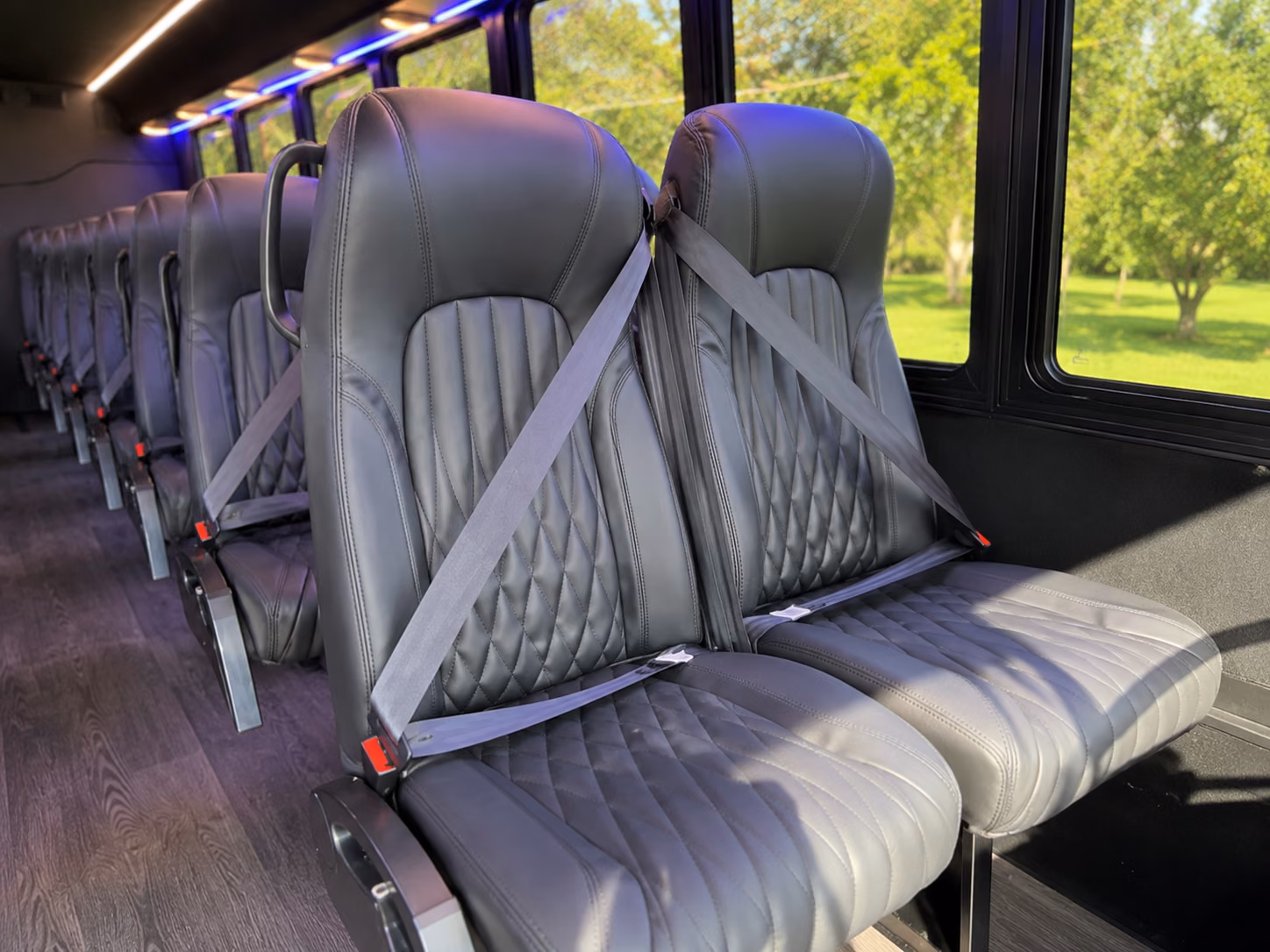 shuttle buses for plano wedding guests between hotels and venues